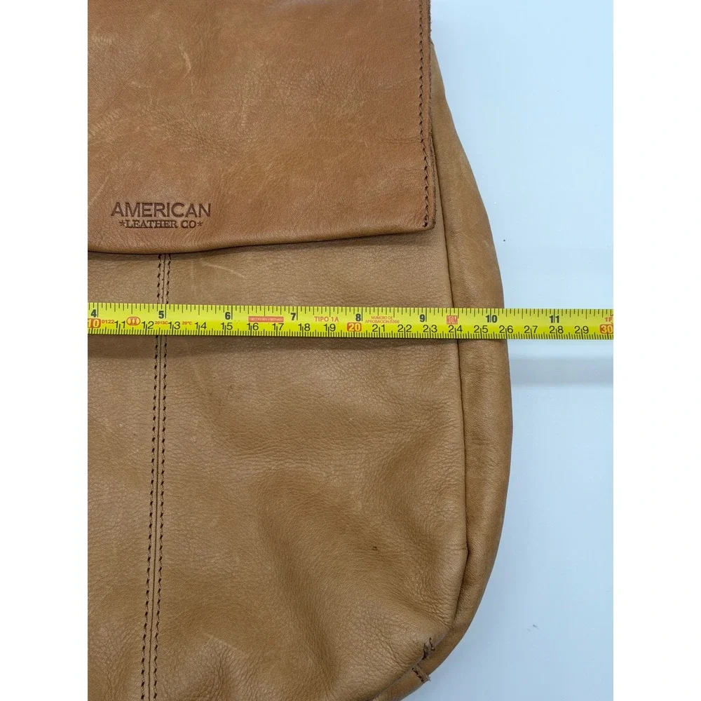 American Leather Co Honey Tan Genuine Leather Flap Backpack Handbag Bag 12x10x4
